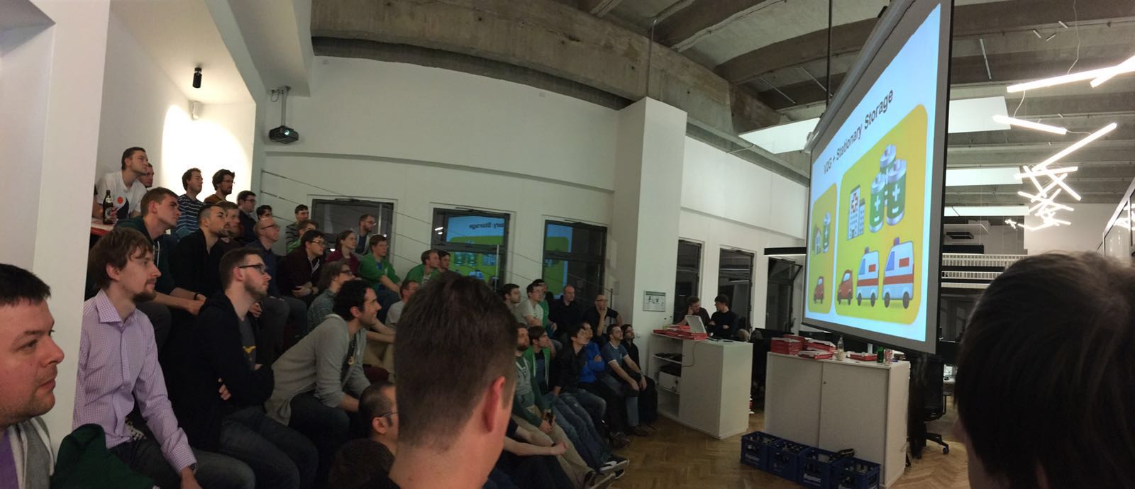 The Berlin Golang meetup audience getting the short-story.